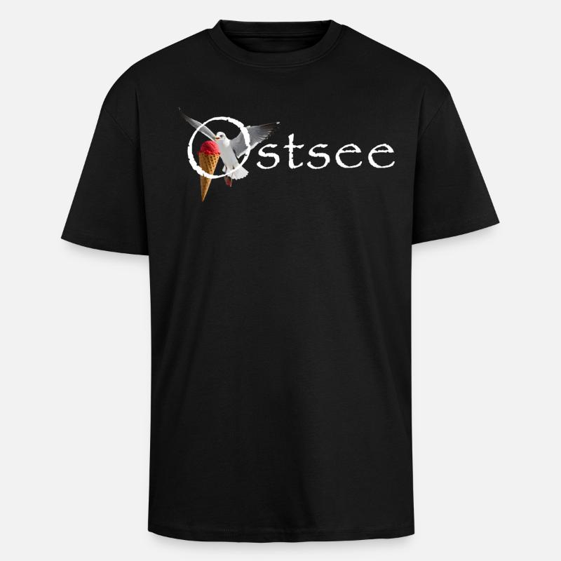 Ostsee Möwe Eisräuber Raubvogel - Oversized Heavyweight Unisex T-Shirt - Schwarz