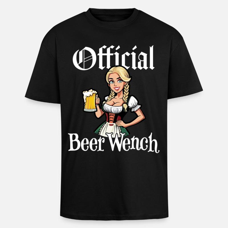 Offizielle Bierfrau - Oversized Heavyweight Unisex T-Shirt - Schwarz