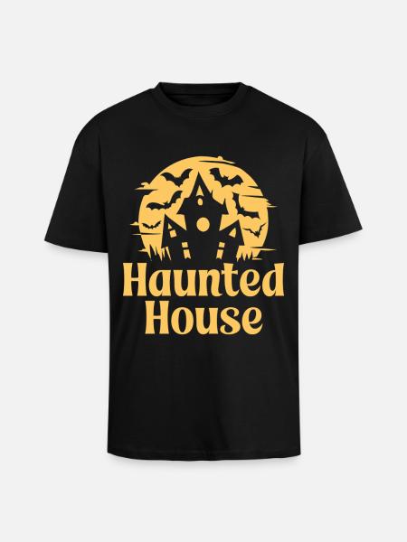 Haunted House - Unisex Oversized Heavyweight T-shirt - black