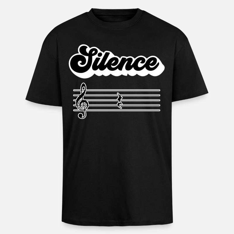Silence Solfeggio Geschenk Musikermusik - Oversized Heavyweight Unisex T-Shirt - Schwarz