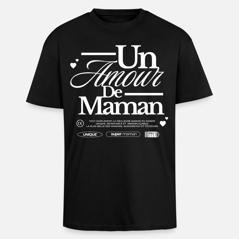 Die Liebe einer Mutter - Oversized Heavyweight Unisex T-Shirt - Schwarz