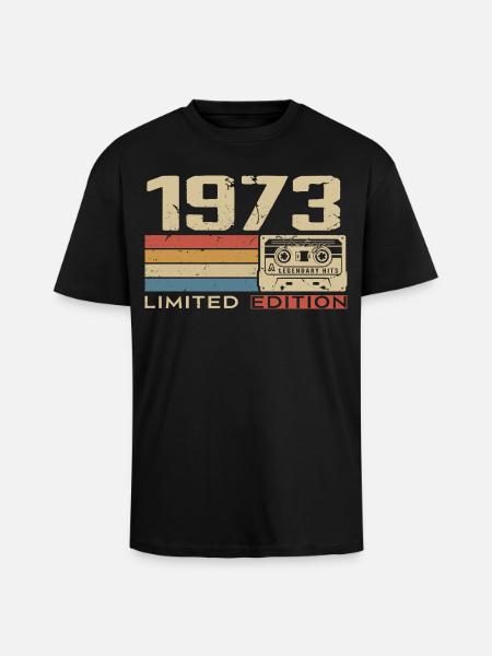 Legends 1973 Vintage 1973 Jubilee 1973 vintage - Unisex Oversized Heavyweight T-shirt - black