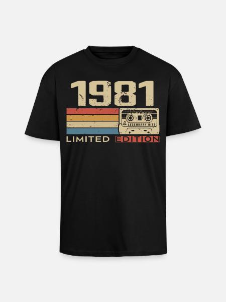 Legenden 1981 Vintage 1981 Jubileum 1981 vintage - Unisex oversized T-shirt van zware kwaliteit - zwart