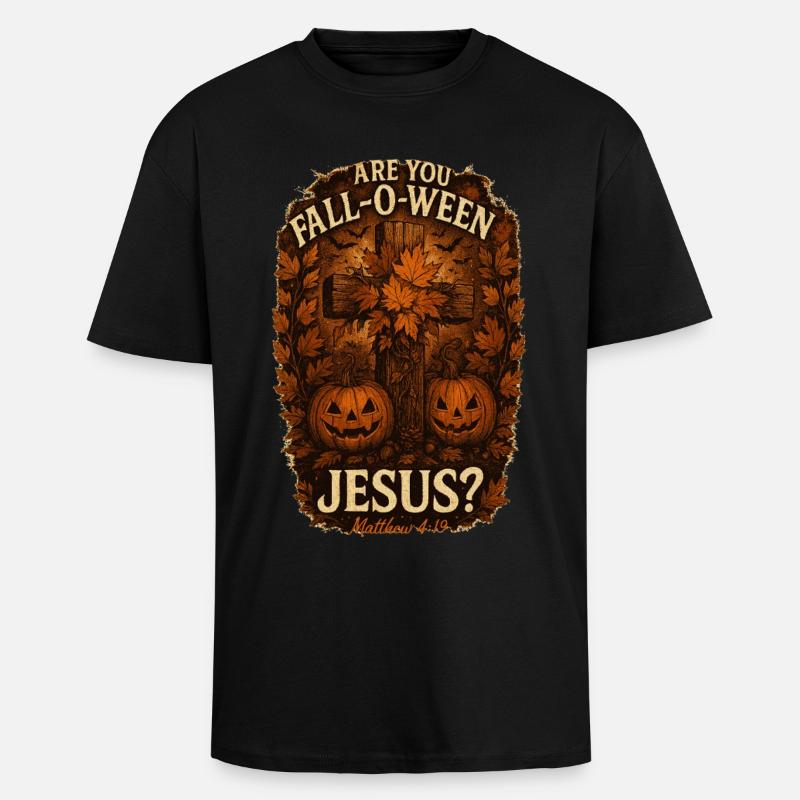 Êtes-vous Fall-O-Ween Jésus Halloween Automne - T-shirt unisexe oversize épais - noir