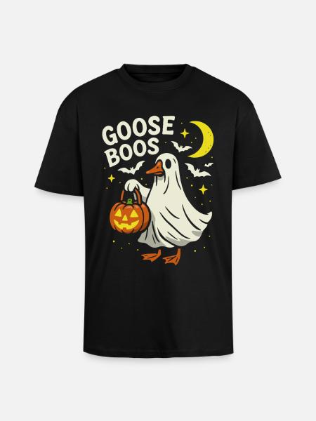 Goose Boos - Halloween Party Costume - Unisex Oversized Heavyweight T-shirt - black