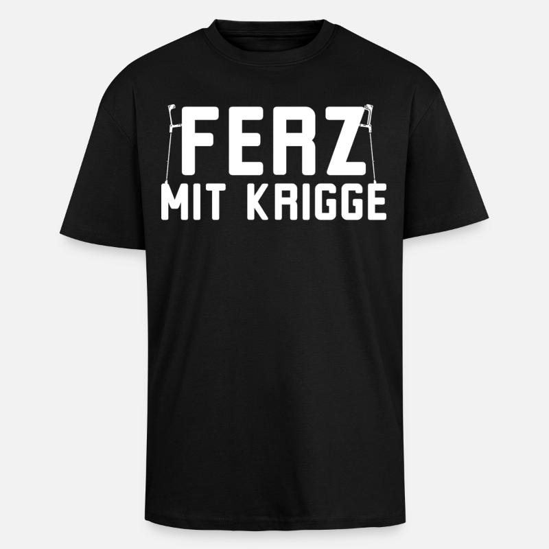 Ferz with Krigge Hessian Hessian dialect - Unisex Oversized Heavyweight T-shirt - black