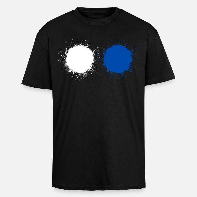 Weiß Blau - Oversized Heavyweight Unisex T-Shirt - Schwarz