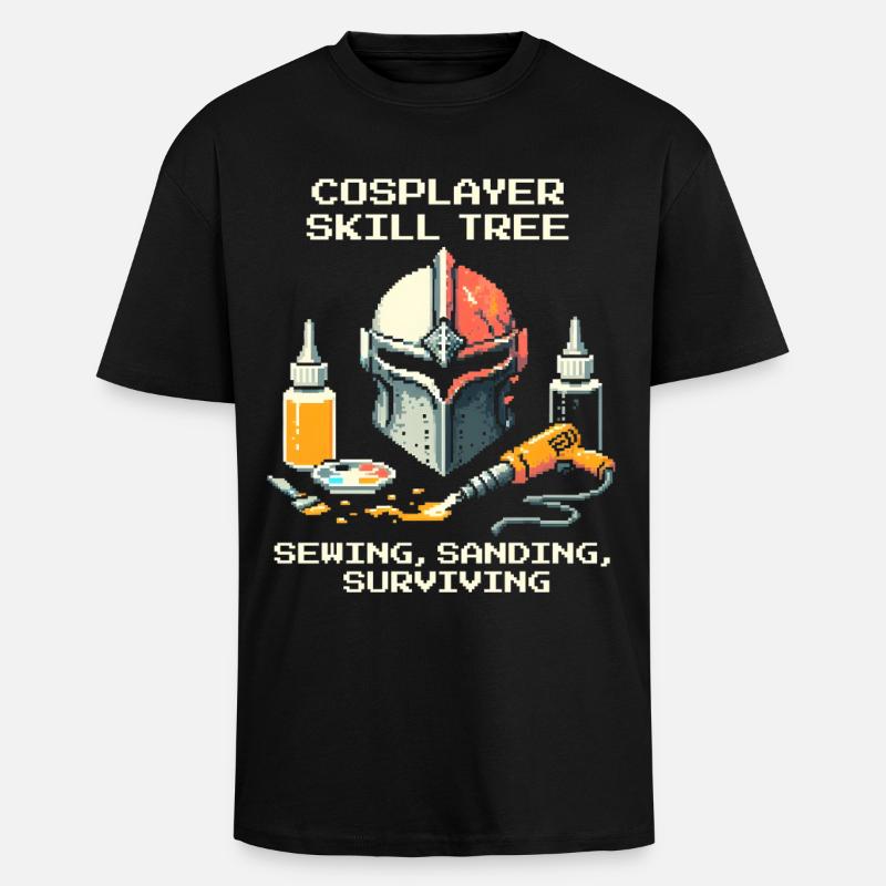 Skilltree: Sewing, Sanding, Survival | Cosplay - Unisex Oversized Heavyweight T-shirt - black