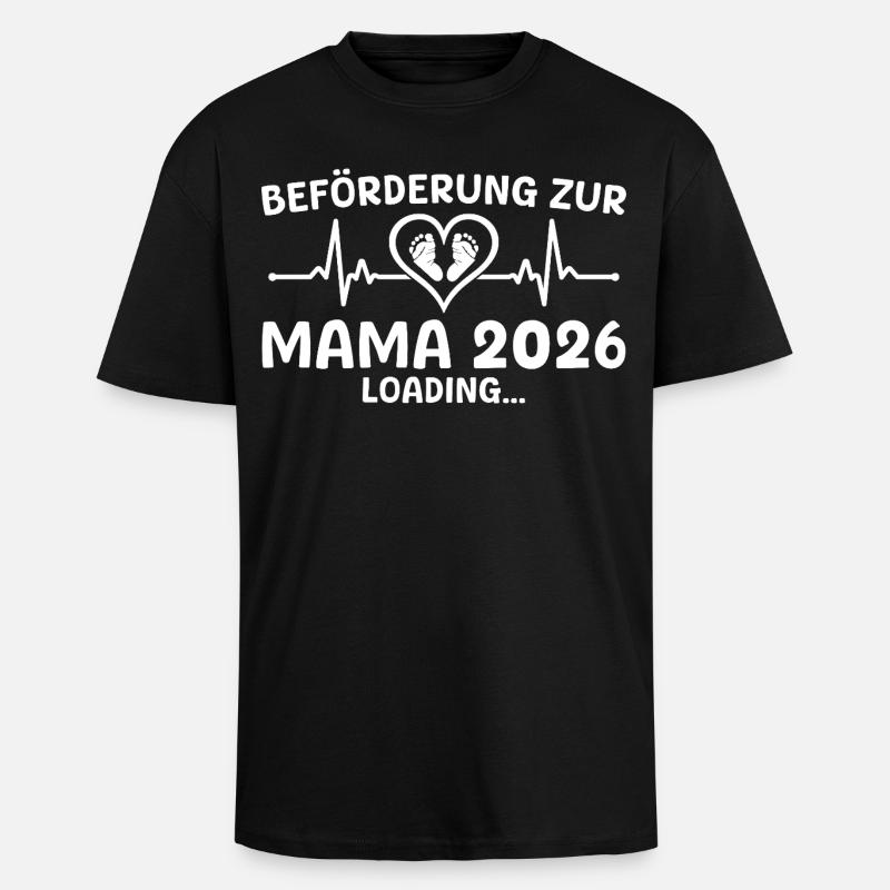 Werdende Mutter 2026 loading - Mama - Oversized Heavyweight Unisex T-Shirt - Schwarz