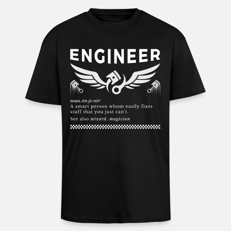 ENGINEER – The Definition Tee - Unisex Oversized Heavyweight T-shirt - black