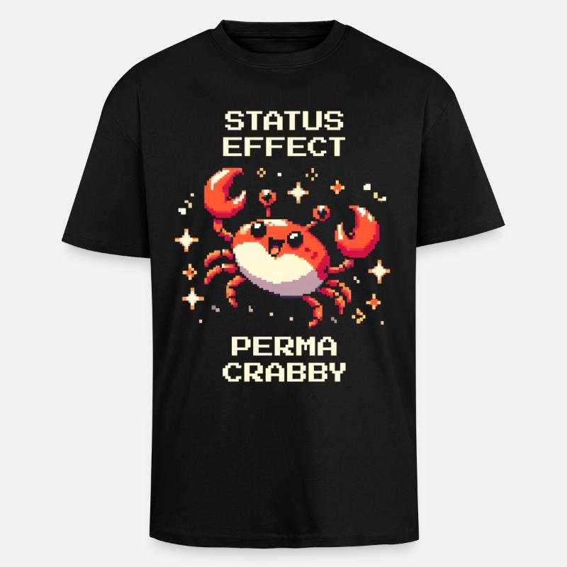 Status Effect: Perma-Crawly | Crab, Sea - Unisex Oversized Heavyweight T-shirt - black