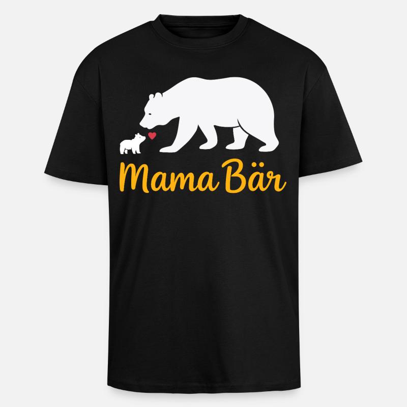 Future Maman MAMA BEAR Rétro Drôle - T-shirt unisexe oversize épais - noir