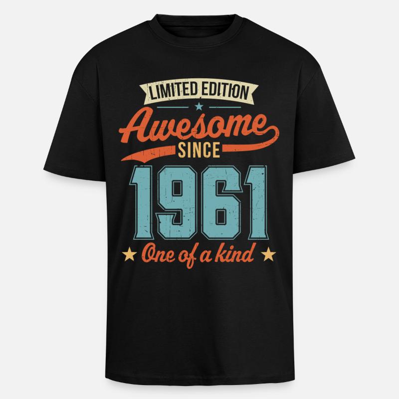 Großartig seit 1961 - Oversized Heavyweight Unisex T-Shirt - Schwarz