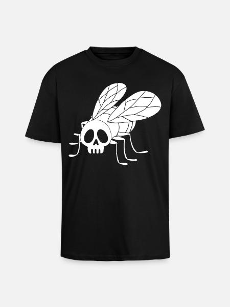 Fly Skull (White) - Unisex Oversized Heavyweight T-shirt - black