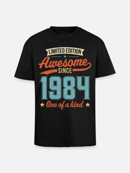 Awesome Since 1984 - Unisex Oversized Heavyweight T-shirt - black