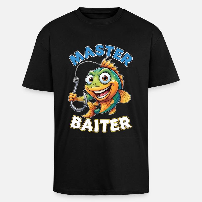 Master Baiter – Funny Angler Saying - Unisex Oversized Heavyweight T-shirt - black