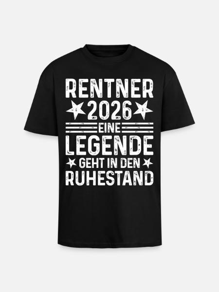 Pensioners 2026 A legend retires - Unisex Oversized Heavyweight T-shirt - black