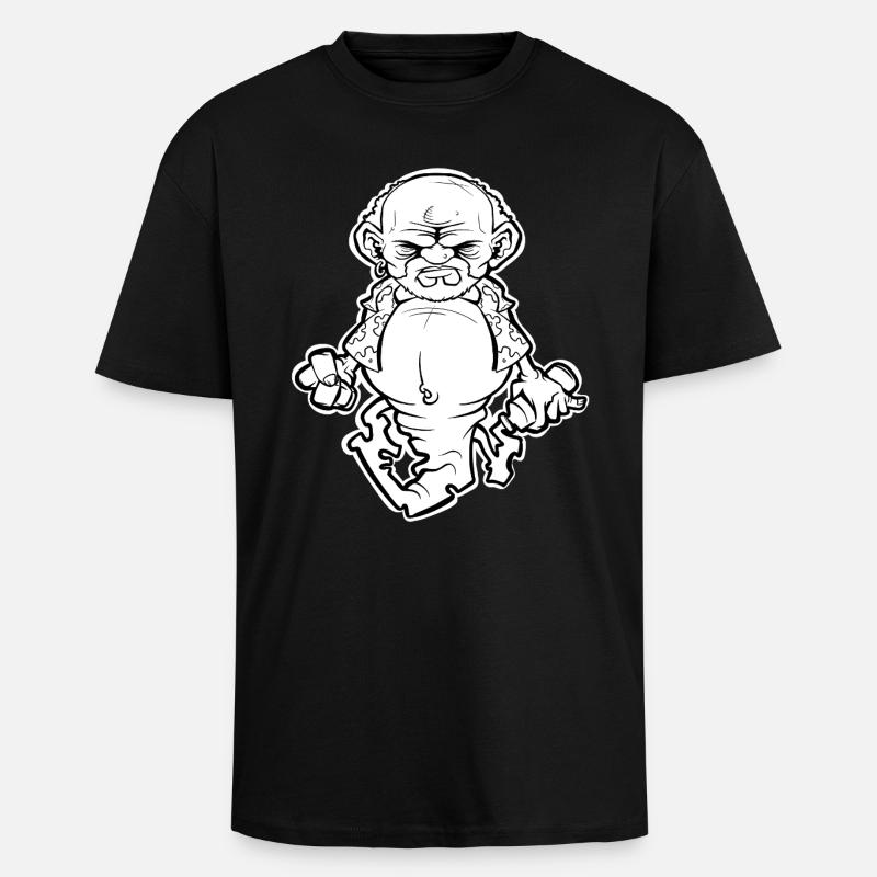 Dschinn in der Flasche - BW Version - Oversized Heavyweight Unisex T-Shirt - Schwarz