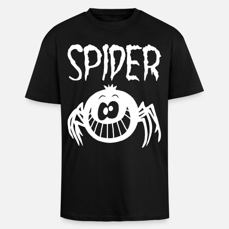 Le sourire de l'araignée blanche - T-shirt unisexe oversize épais - noir