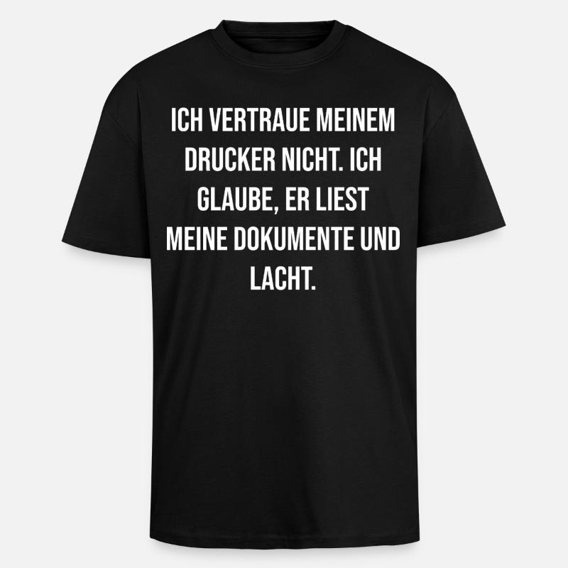 Printer's joke – document joke - Unisex Oversized Heavyweight T-shirt - black