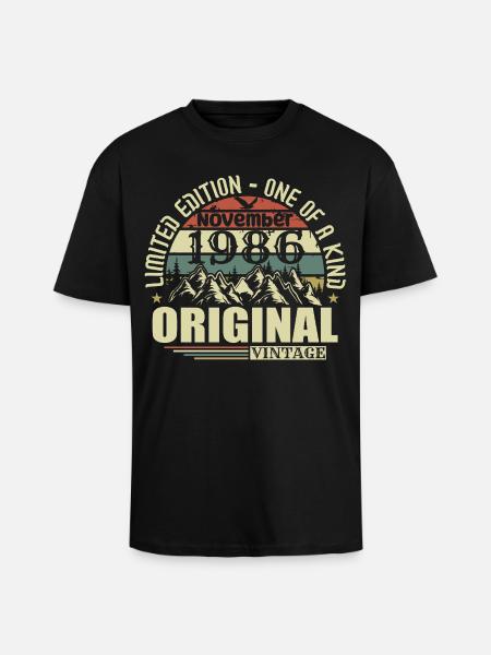 Birthday november 1986 - Unisex Oversized Heavyweight T-shirt - black