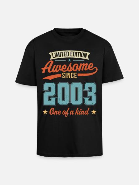 Awesome Since 2003 - Unisex Oversized Heavyweight T-shirt - black