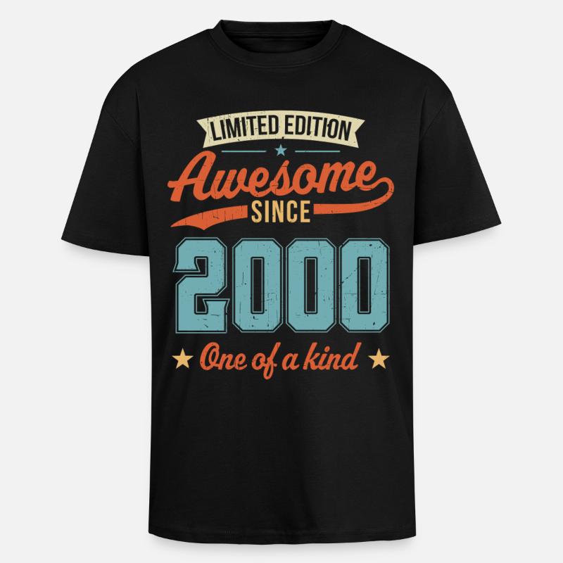 Awesome Since 2000 - Unisex Oversized Heavyweight T-shirt - black