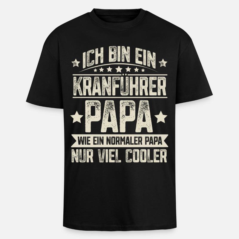 Crane Operator Dad - Unisex Oversized Heavyweight T-shirt - black