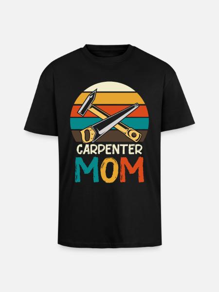 Carpenter Mother Retro Tool - Unisex Oversized Heavyweight T-shirt - black