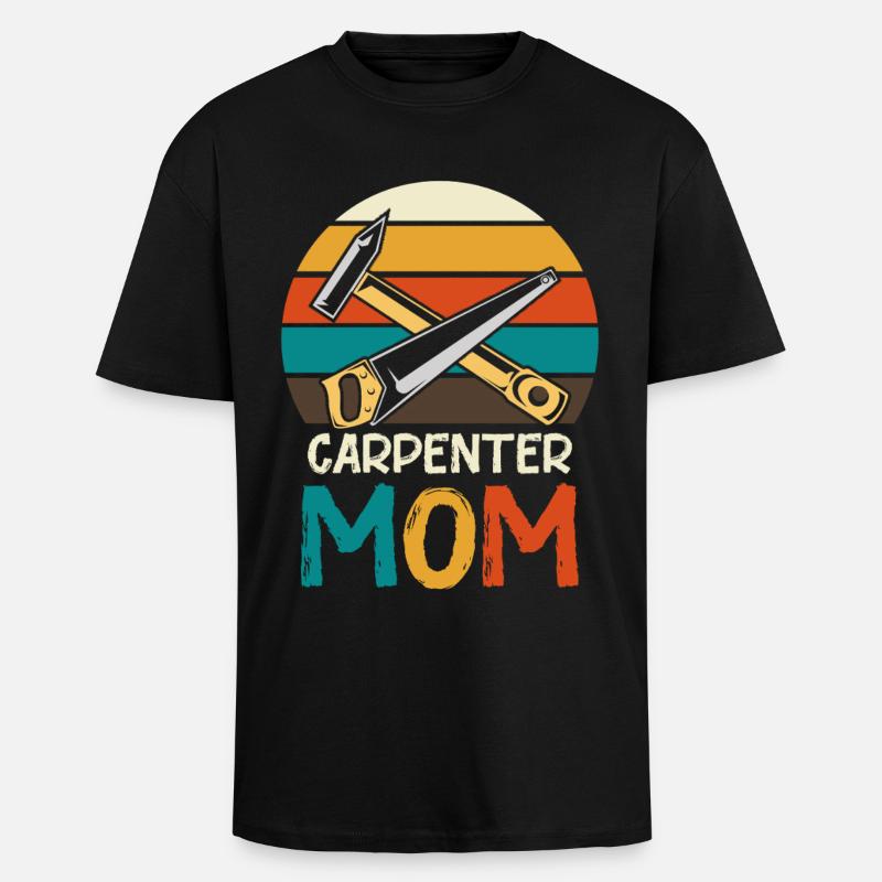 Carpenter Mother Retro Tool - Unisex Oversized Heavyweight T-shirt - black