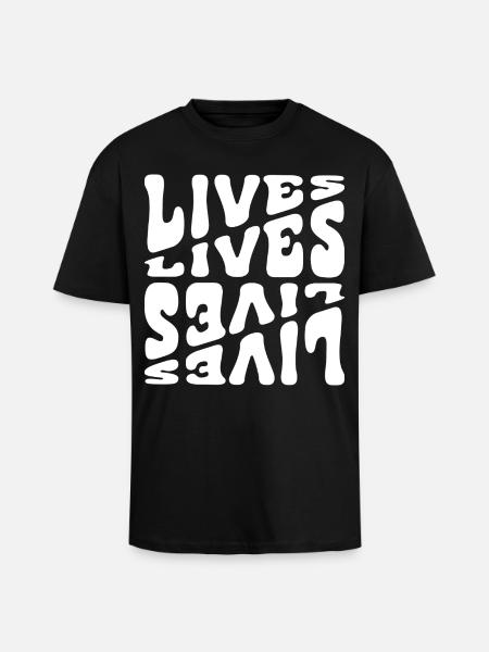 Living Life Motifs Text - Unisex Oversized Heavyweight T-shirt - black