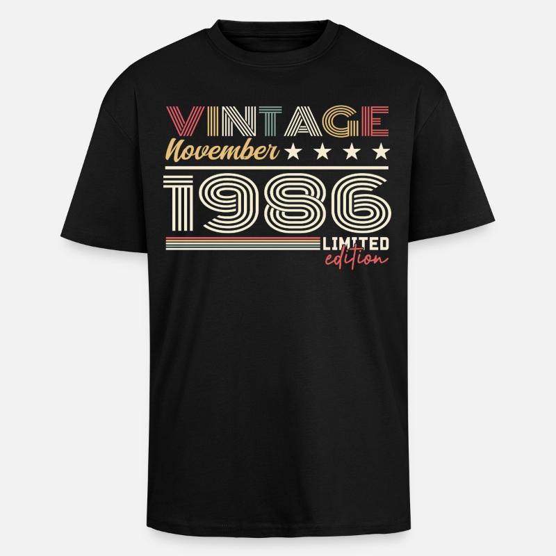 November 1986 - Oversized Heavyweight Unisex T-Shirt - Schwarz
