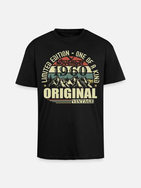 Birthday november 1960 - Unisex Oversized Heavyweight T-shirt - black