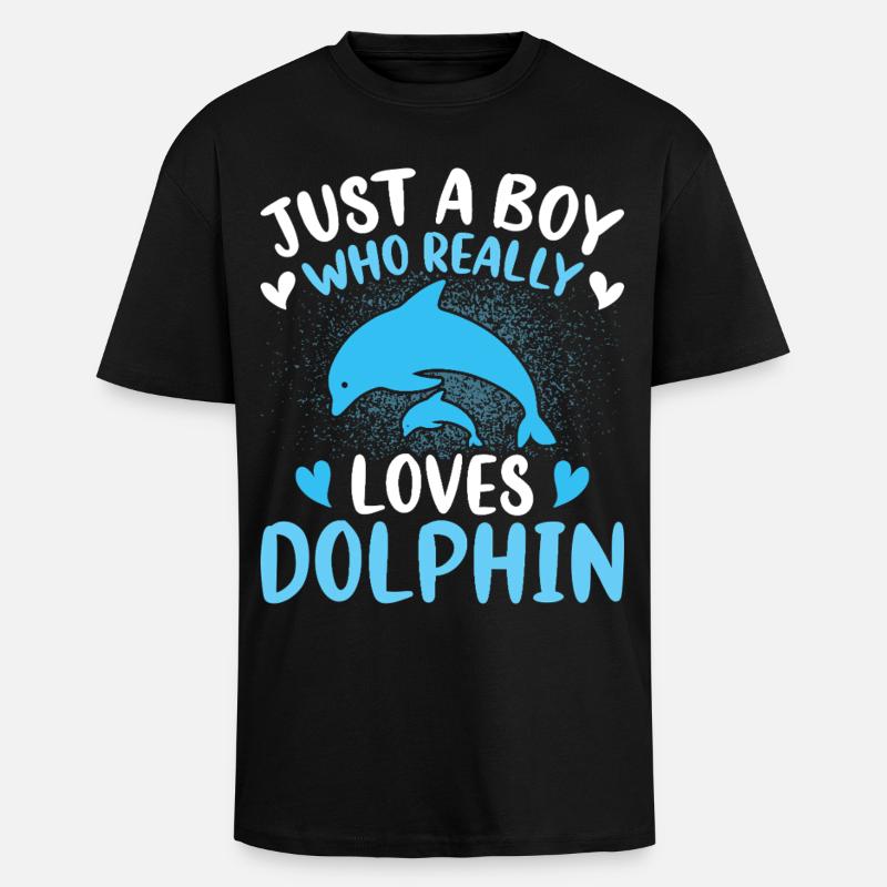 Delfin - Oversized Heavyweight Unisex T-Shirt - Schwarz