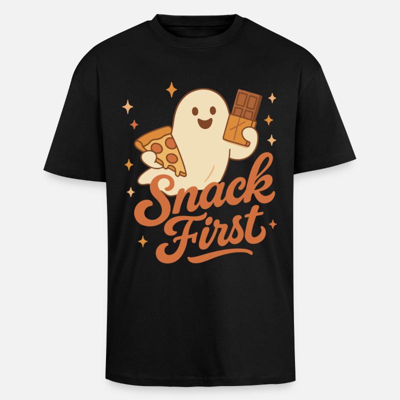 Snack First Halloween Geist Kostüm Spaß - Oversized Heavyweight Unisex T-Shirt - Schwarz