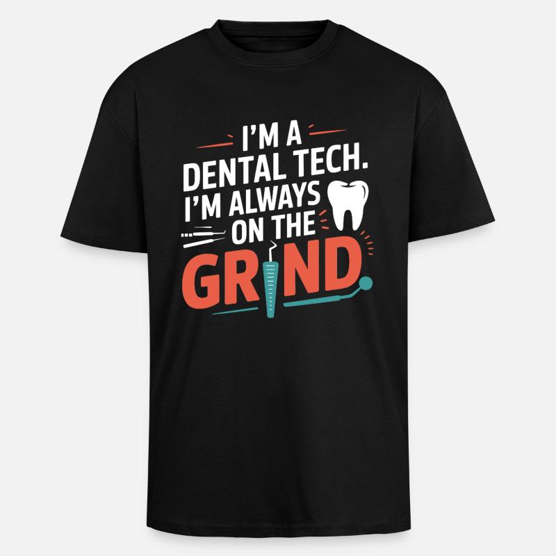 Dentalkeramik-Maltechnik - Oversized Heavyweight Unisex T-Shirt - Schwarz