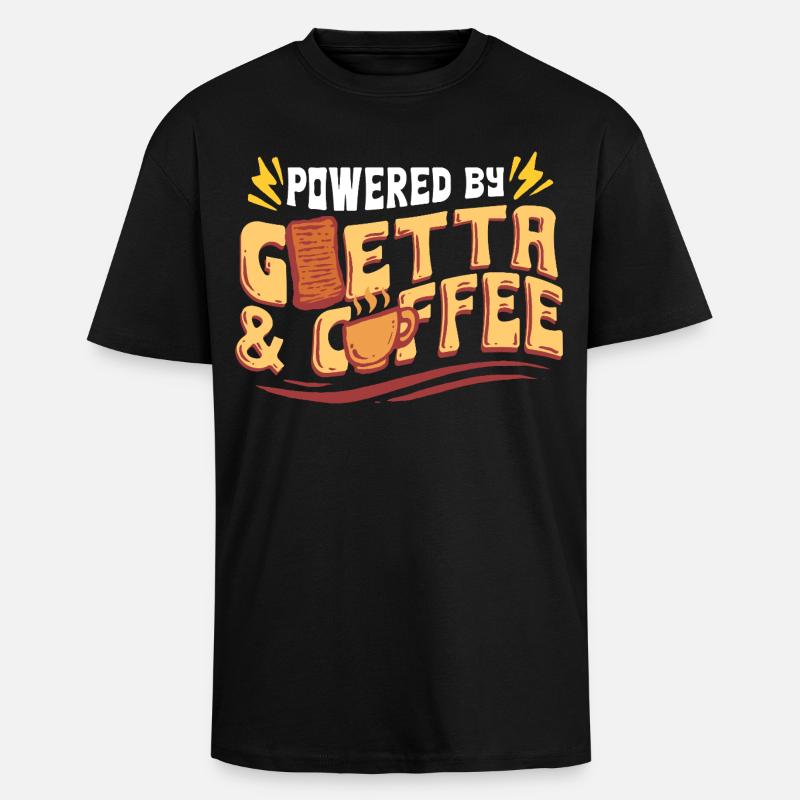 Goetta Wurst Powered By Goetta & Coffee - Oversized Heavyweight Unisex T-Shirt - Schwarz