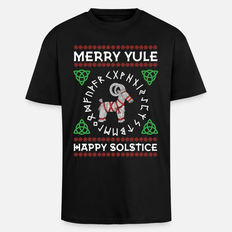 Joyeux Noël Joyeux Solstice Noël - T-shirt unisexe oversize épais - noir