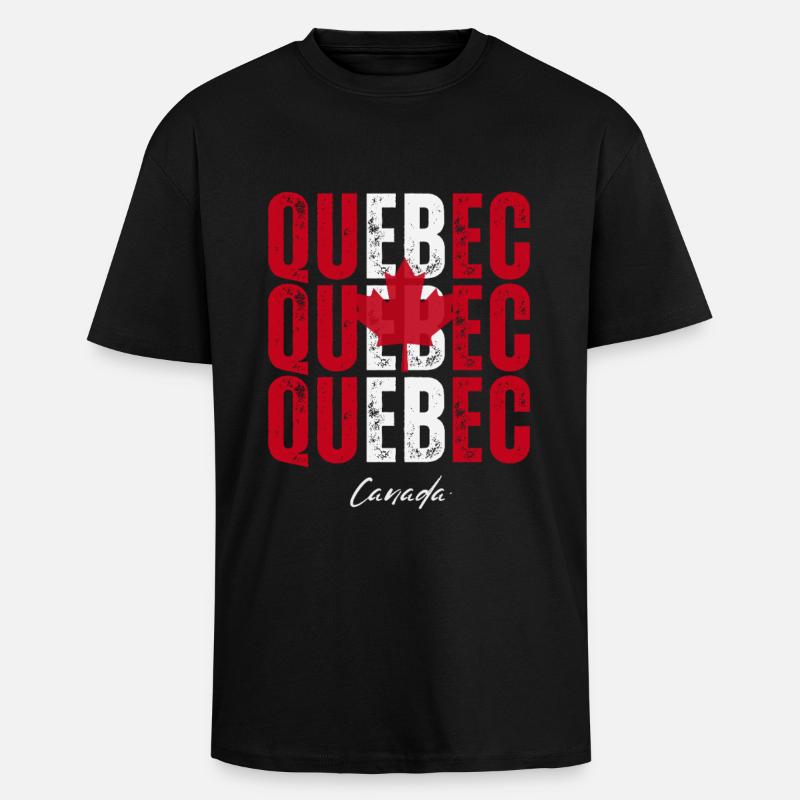 Quebec, Kanada, ich liebe Quebec - Oversized Heavyweight Unisex T-Shirt - Schwarz