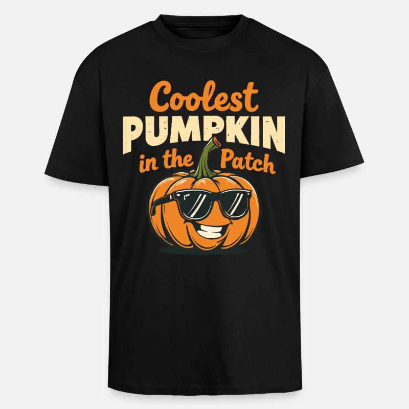 Der coolste Kürbis im Patch - Oversized Heavyweight Unisex T-Shirt - Schwarz