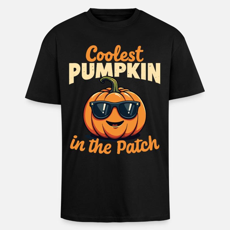 Der coolste Kürbis im Patch - Oversized Heavyweight Unisex T-Shirt - Schwarz