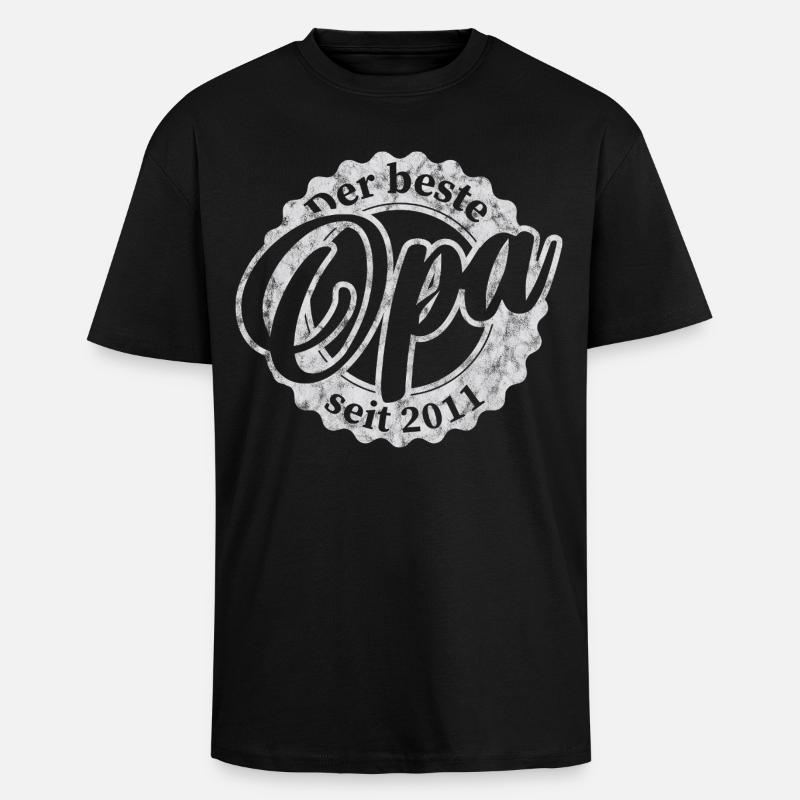 Der Beste Opa seit 2011 - Oversized Heavyweight Unisex T-Shirt - Schwarz