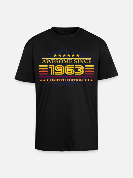 Awesome since 1963 Limited Edition - Unisex Oversized Heavyweight T-shirt - black