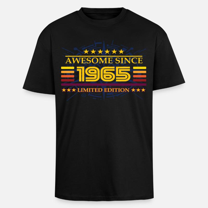 Awesome since 1965 Limited Edition - Oversized Heavyweight Unisex T-Shirt - Schwarz