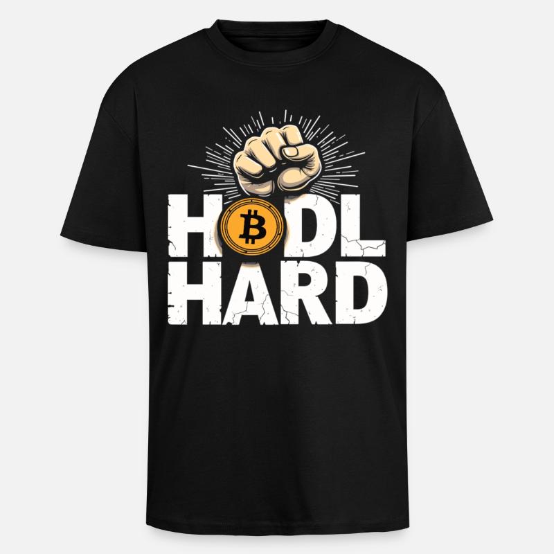 Btc Bitcoin HARD – Bitcoin Crypto - T-shirt unisexe oversize épais - noir