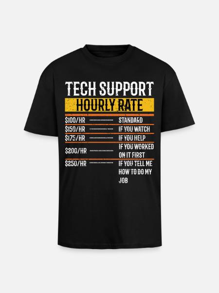 Teknisk support Timepris Programmør Teknisk - Unisex oversized heavyweight t-shirt - sort