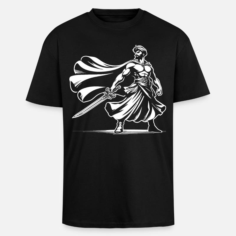 Sinbad Comic Design – Aventures en mer - T-shirt unisexe oversize épais - noir