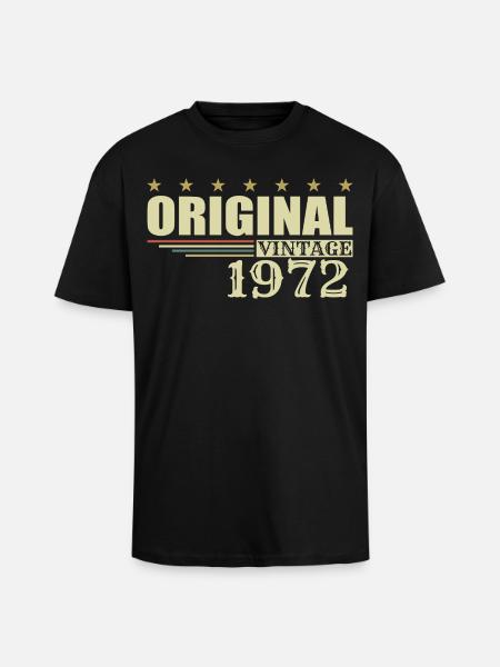 1972 Birthday 1972 - Unisex Oversized Heavyweight T-shirt - black