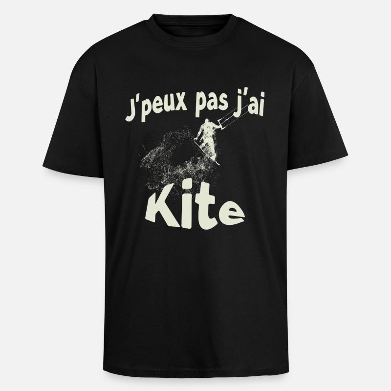 Ich kann nicht kiten - Oversized Heavyweight Unisex T-Shirt - Schwarz