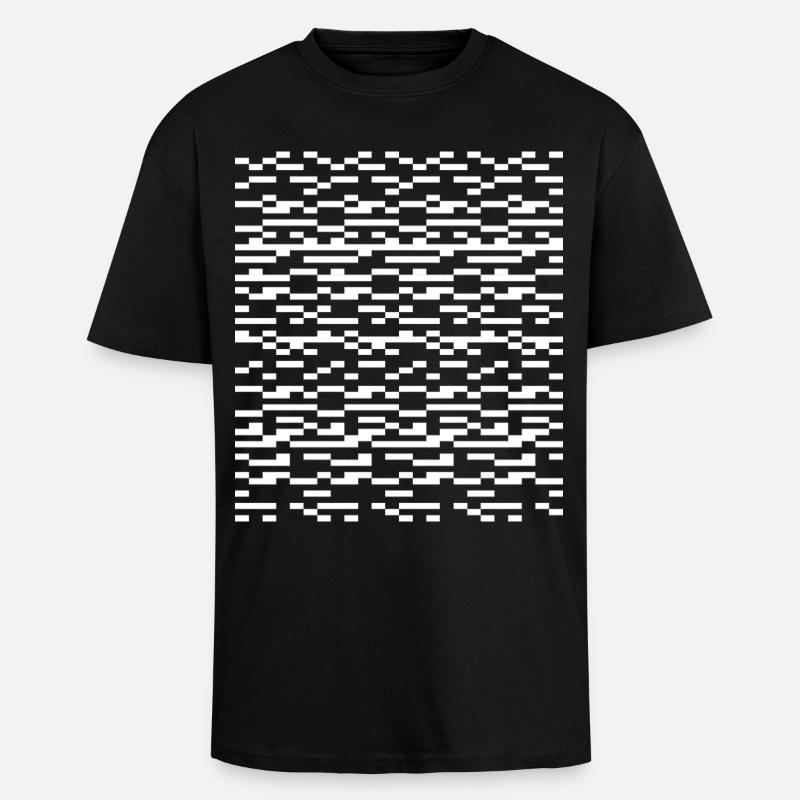 Glitch Grid Monochrome Pattern - Unisex Oversized Heavyweight T-shirt - black